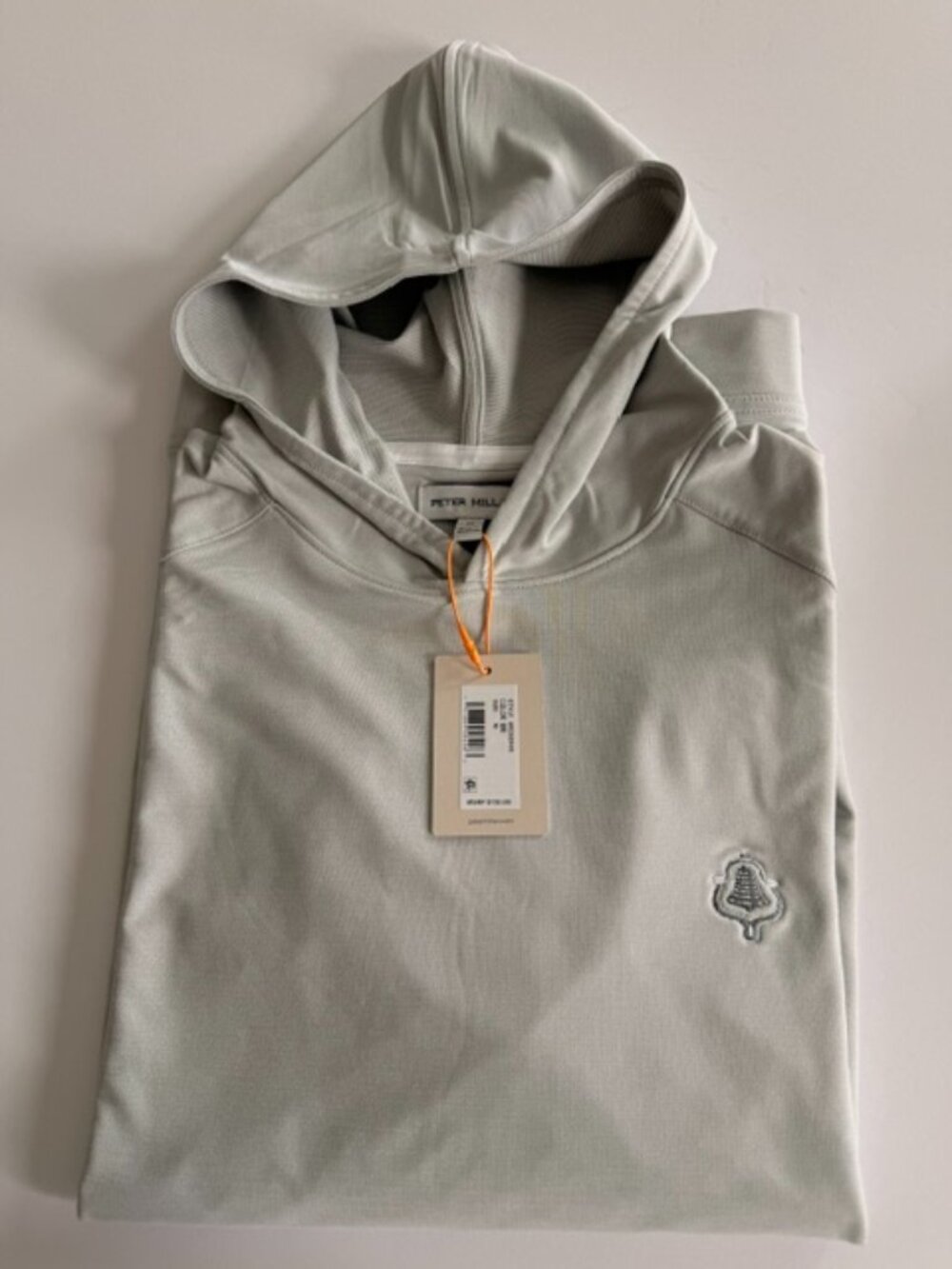 Peter Millar Hooded Pullover - Light Gray - Size M - NWT